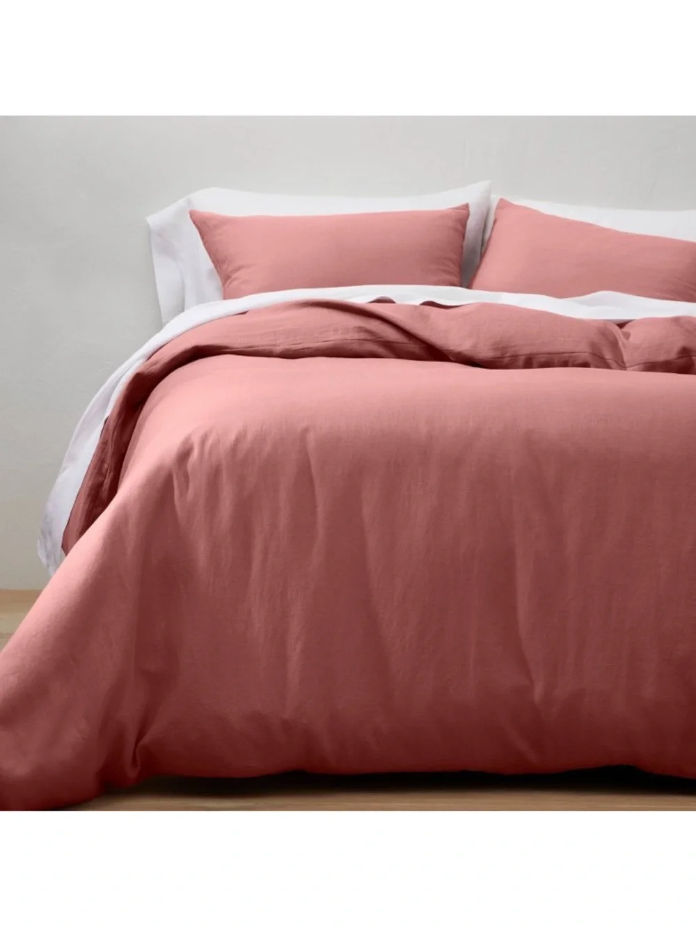 Casaluna King 100% Hemp Duvet Cover Set, Rose
